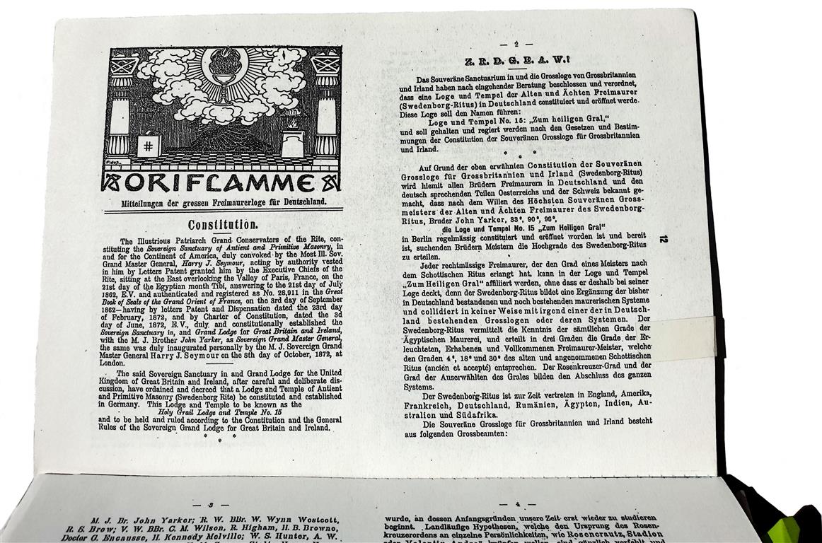 Theodor Reuss — Oriflamme 1902 Issue 0 in Die Übersinnliche Welt