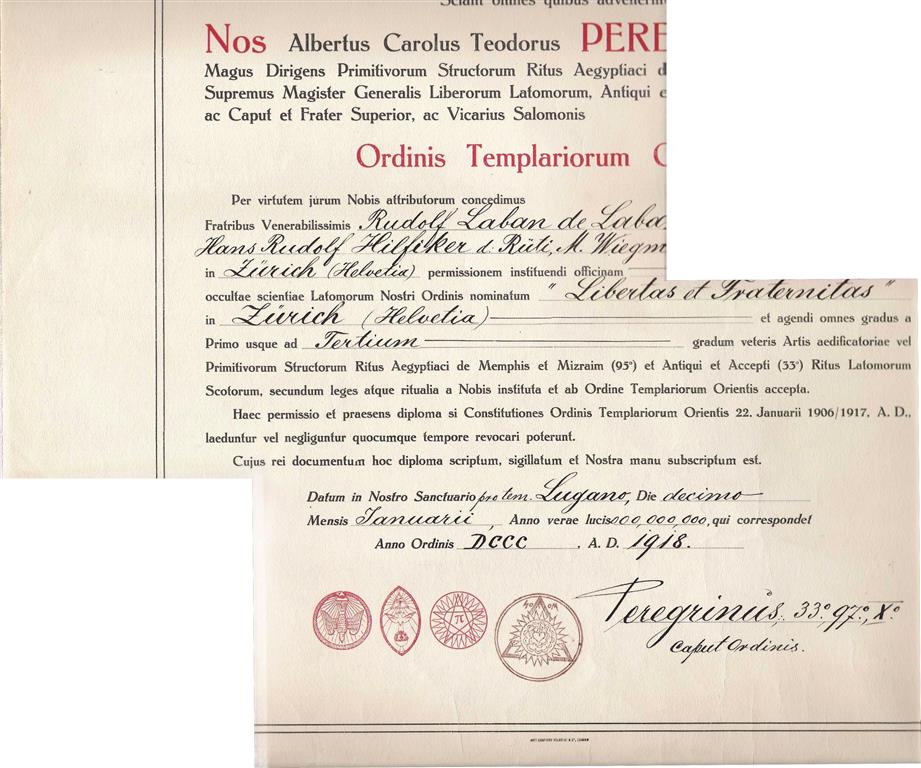 Ordo Templi Orientis Hans Rudolf Hilfiker Laban de Laban Mary Wiegmann O.T.O. Libertas et Fraternitas 1908