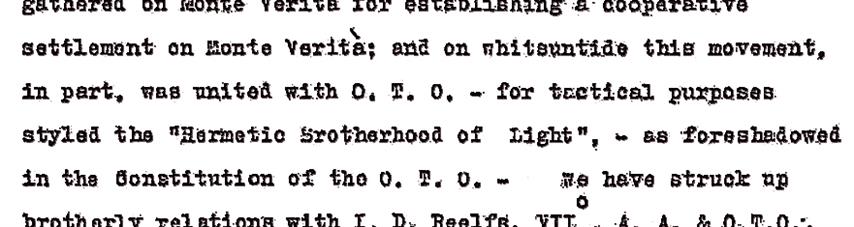 Hermetic Brotherhood of Light, Theodor Reuss an Aleister Crowley, 1917