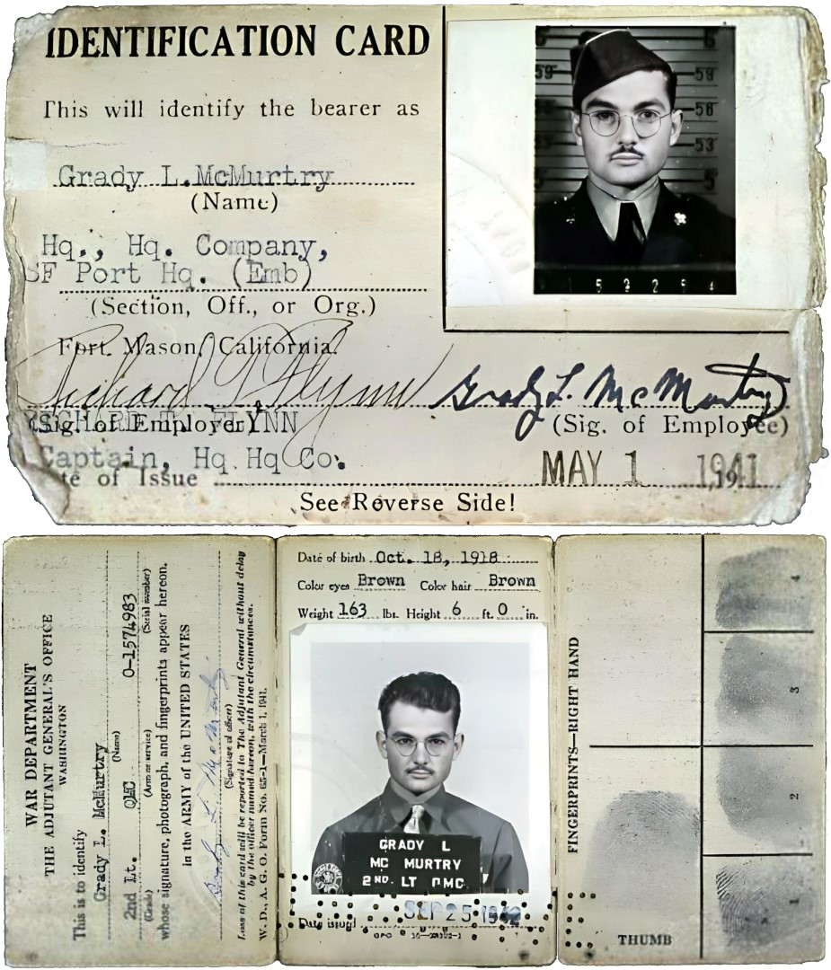Grady Louis McMurtry Military ID