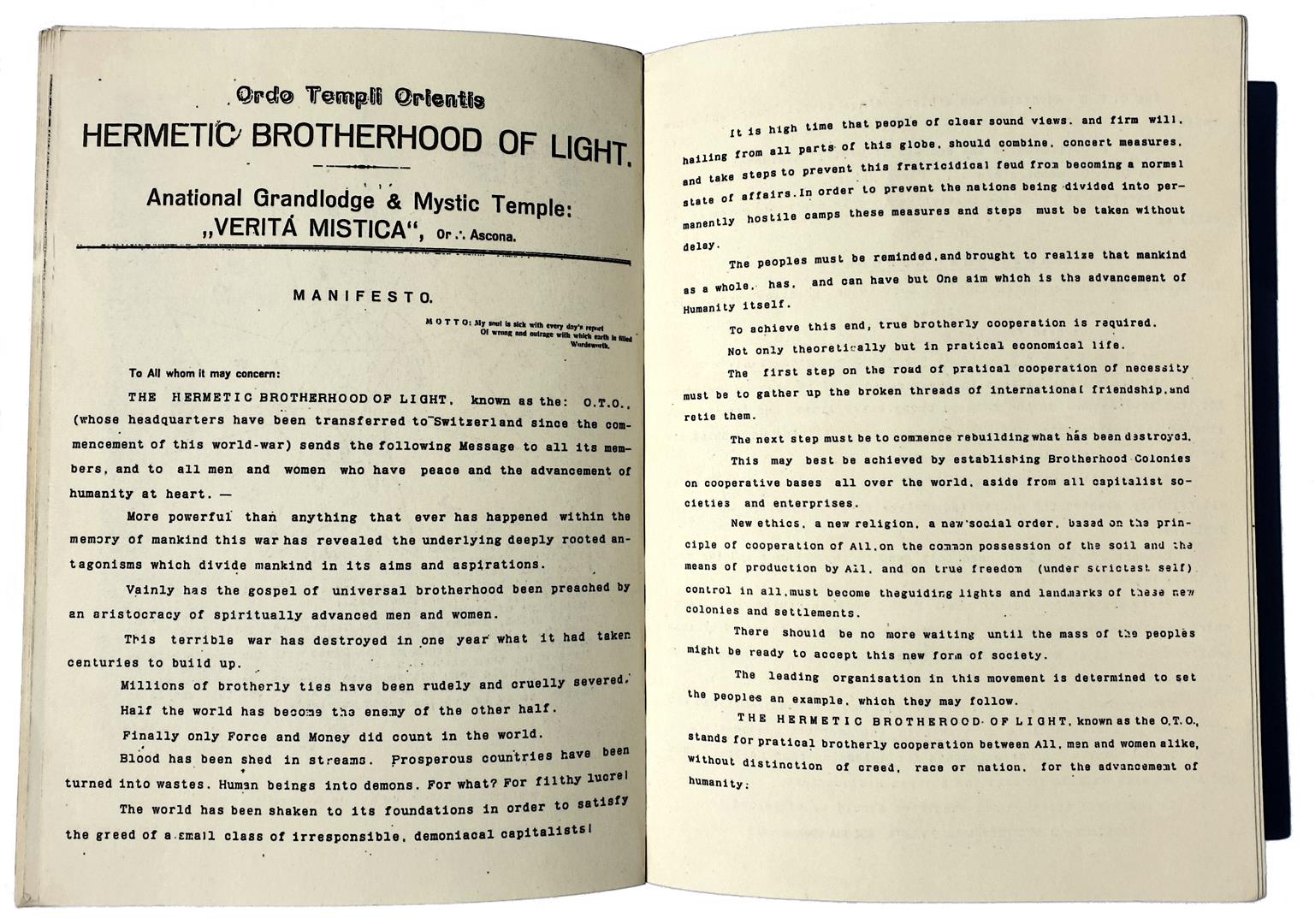 Hermetic Brotherhood of Light – Ordo Templi Orientis – Anational Grandlodge and Mystic Temple Verita Mistica