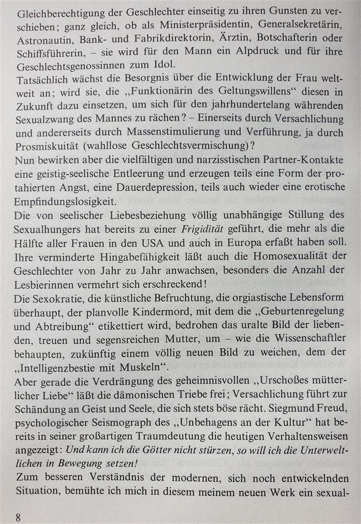 Charles Waldemar Dämonie der Erotik eine Psychopathologie der Frau Wiesbaden 1967