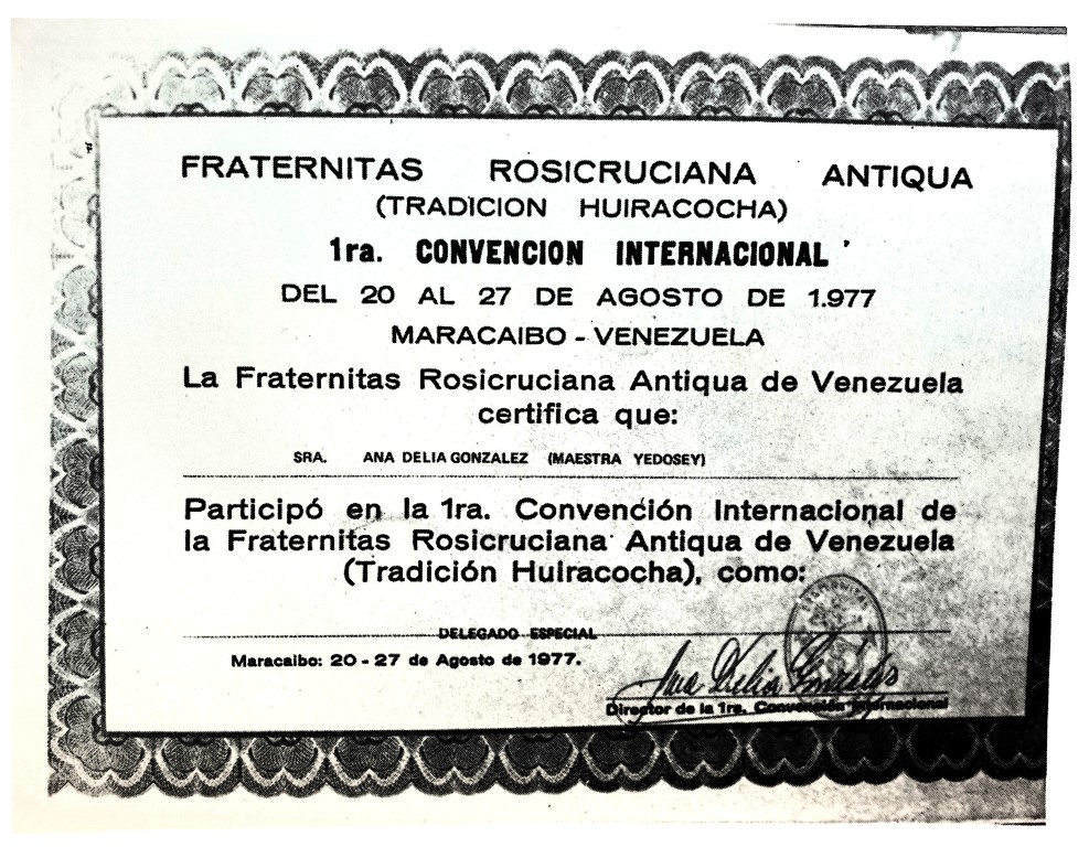 Ana Delia Gonzales, Fraternitas Rosicruciana Antiqua Venezuela