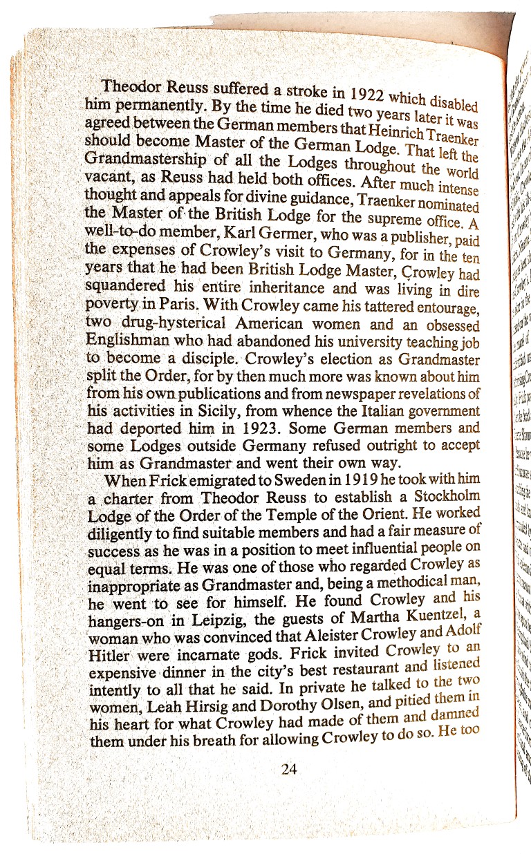 Eric Ericson Master of the Temple London 1983 Ordo Templi Orientis Theodor Reuss Carl William Hansen Ben Kadosh Grunddal Sjallung Aleister Crowley O.T.O. Denmark