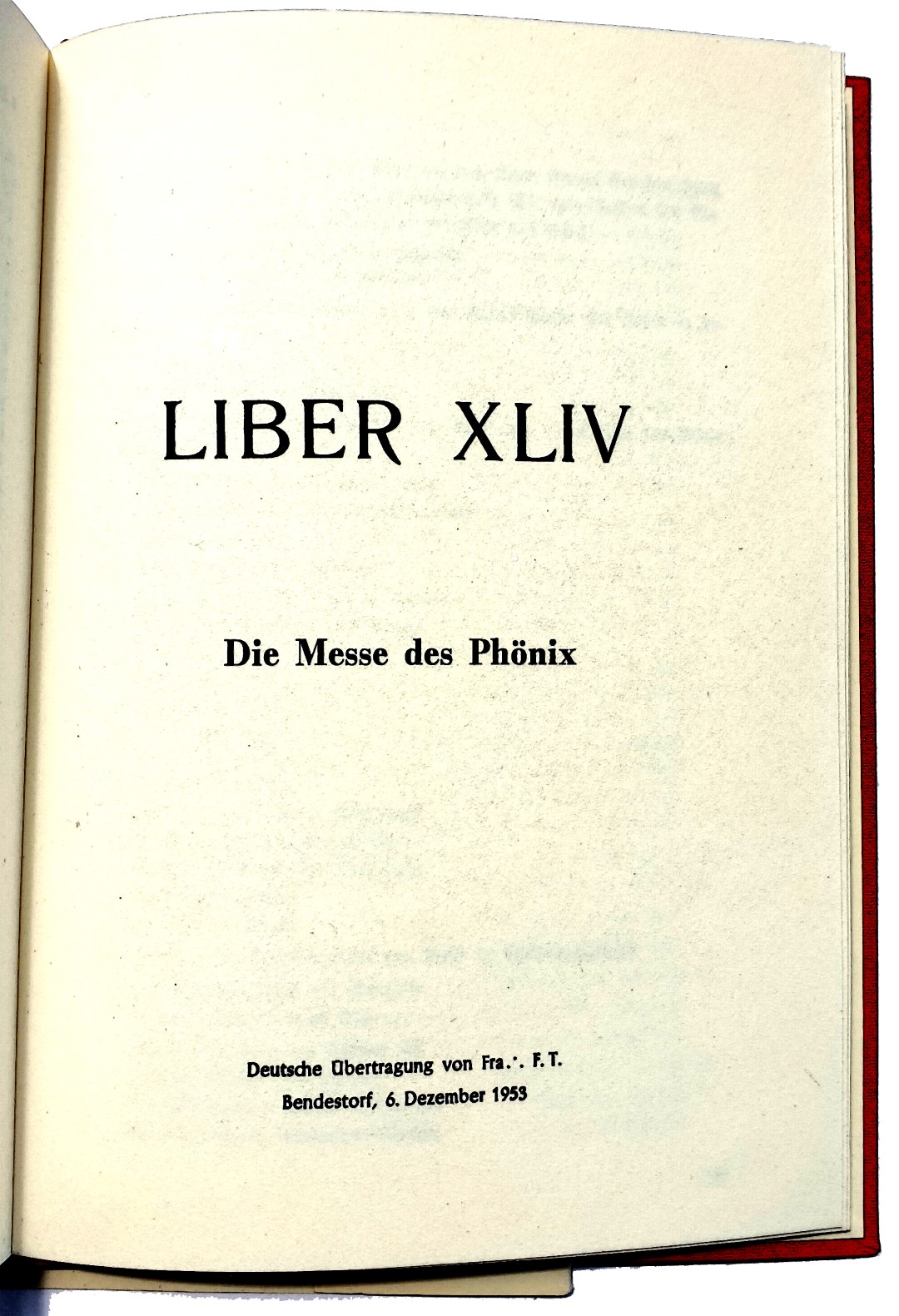 C.H. Petersen, Messe des Phoenix, Fines Transcendam
