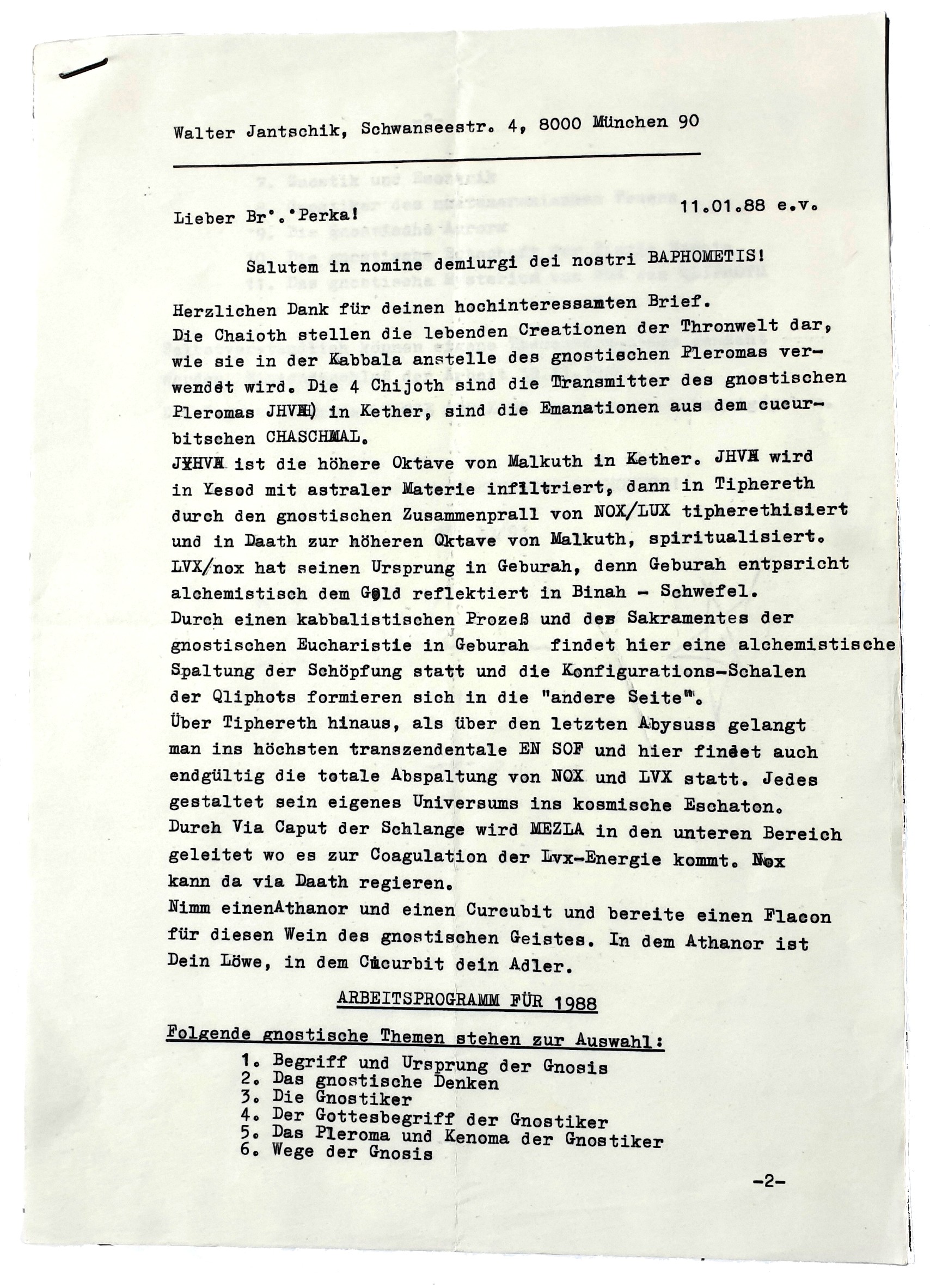 Walter Jantschik, Ordo Baphometis, Baphometor, Peter-Robert Koenig