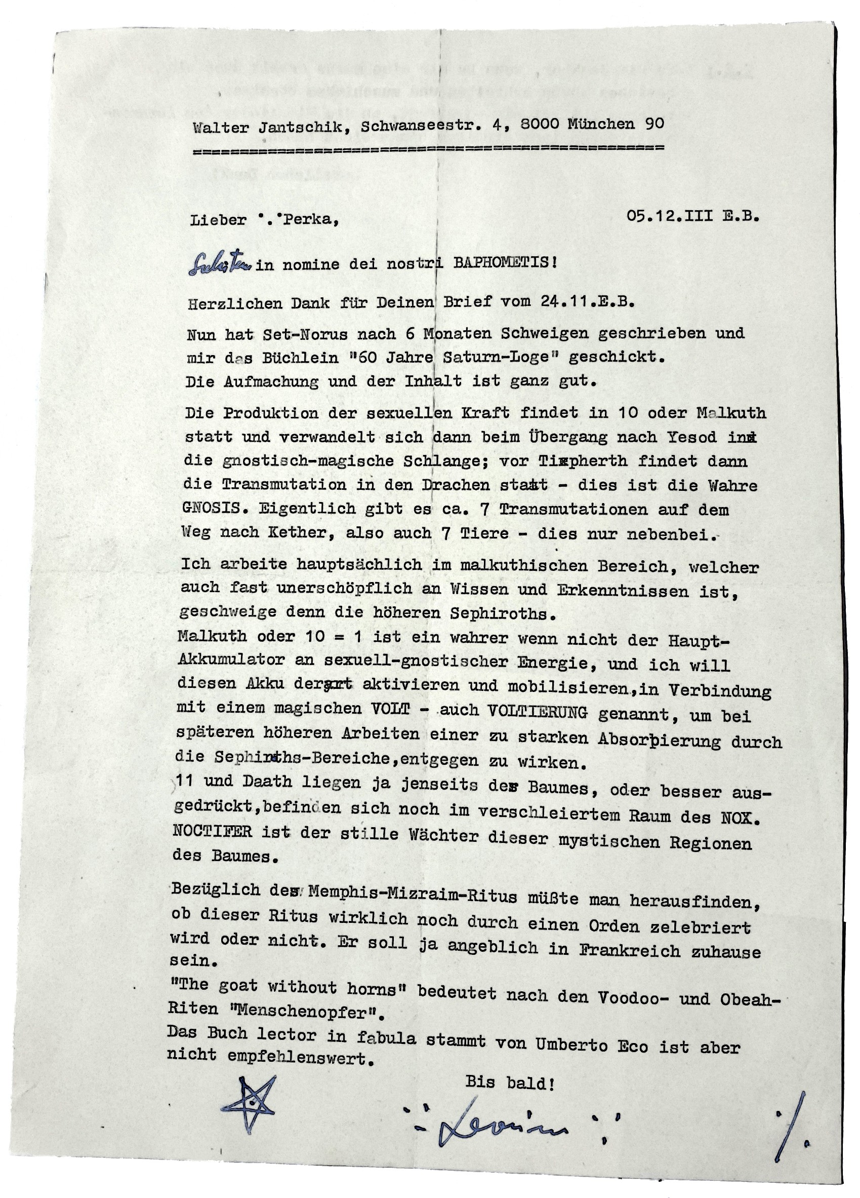Walter Jantschik, Ordo Baphometis, Baphometor, Peter-Robert Koenig
