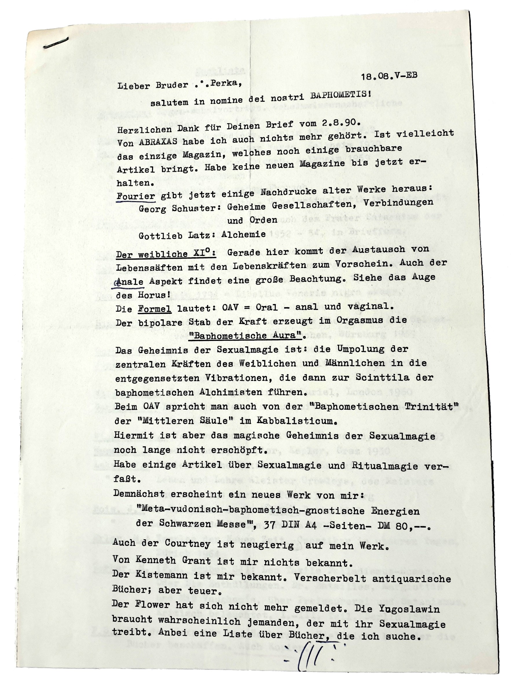 Walter Jantschik, Ordo Baphometis, Baphometor, Peter-Robert Koenig