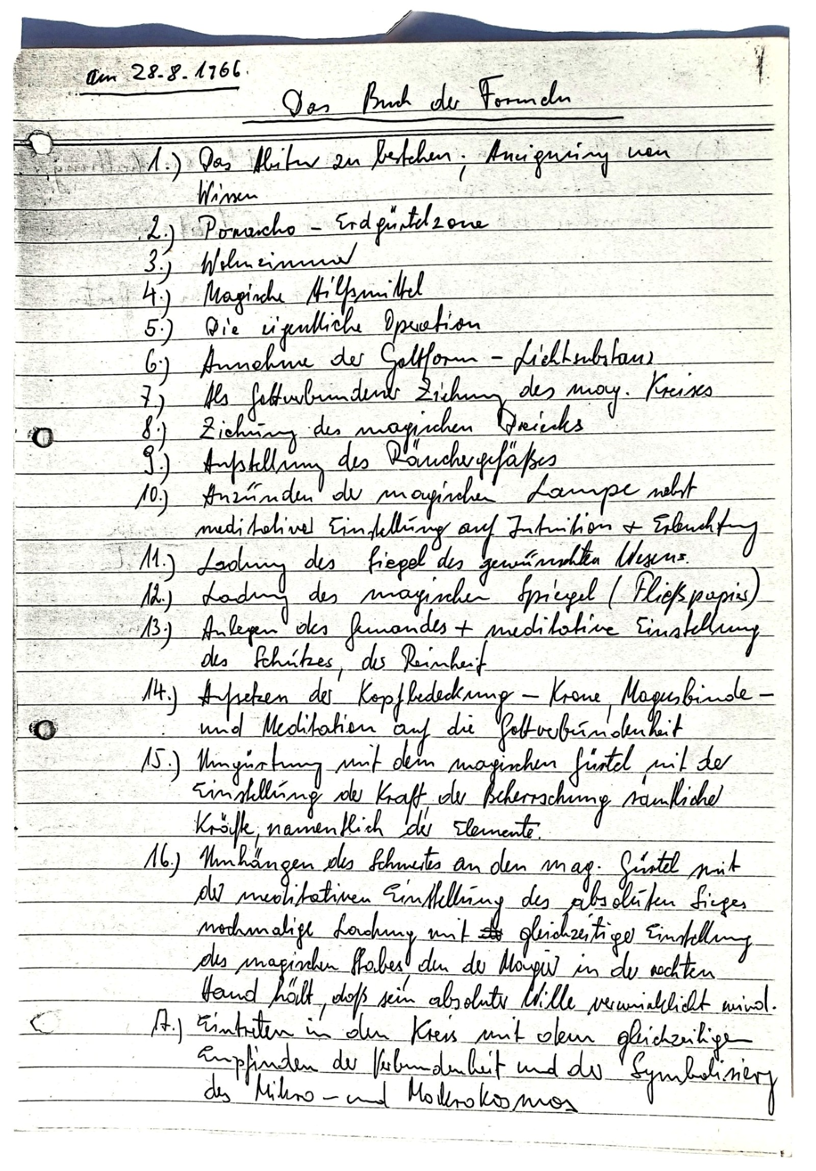 Walter Jantschik, Magisches Tagebuch