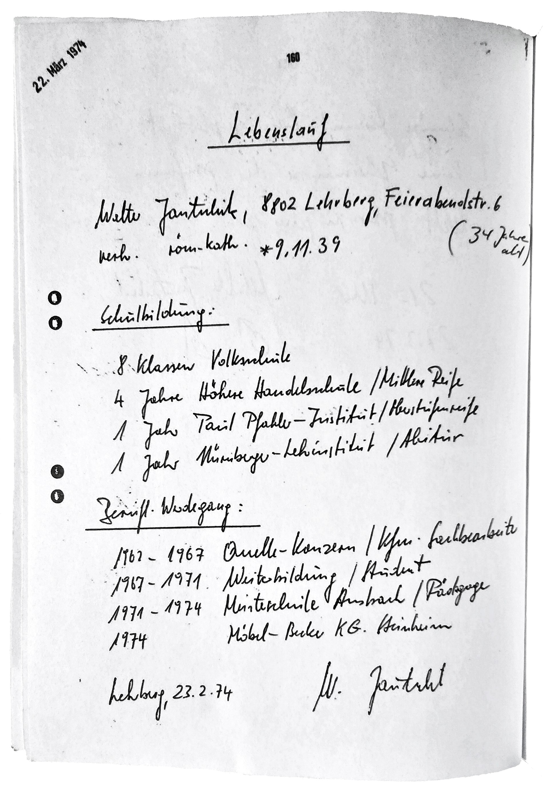 Walter Jantschik, Lebenslauf