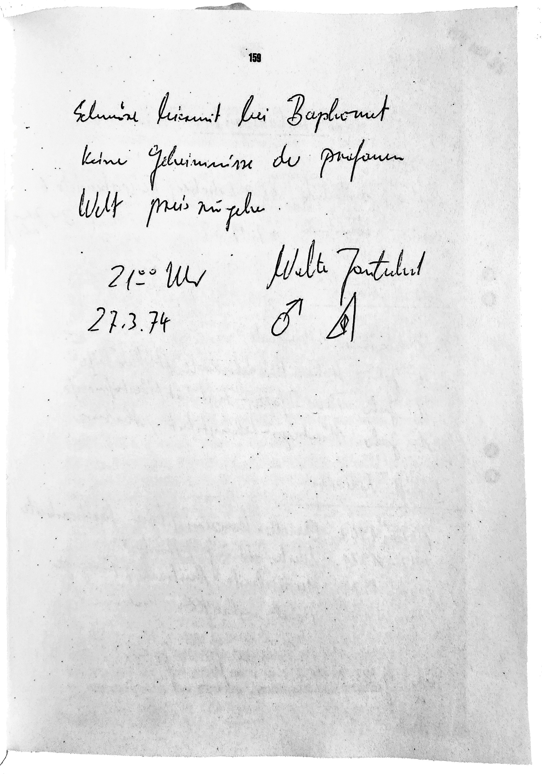 Walter Jantschik, Mein Bekenntnis