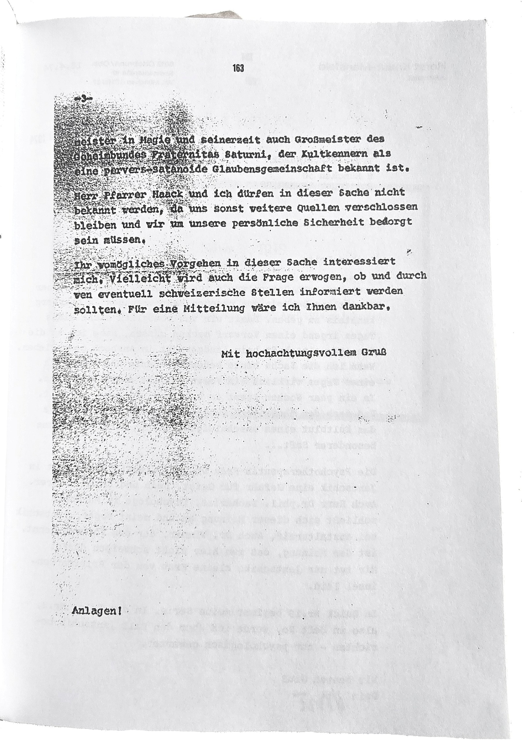 Horst Knaut an die Staatsanwaltschaft Ansbach