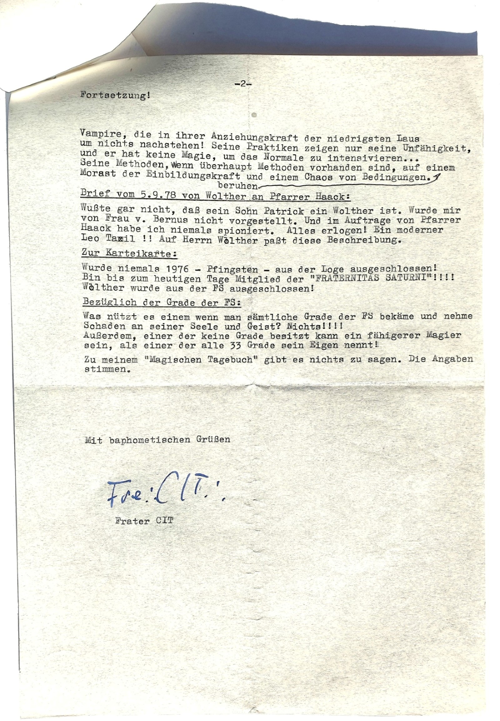 Walter Jantschik, Stellungnahme