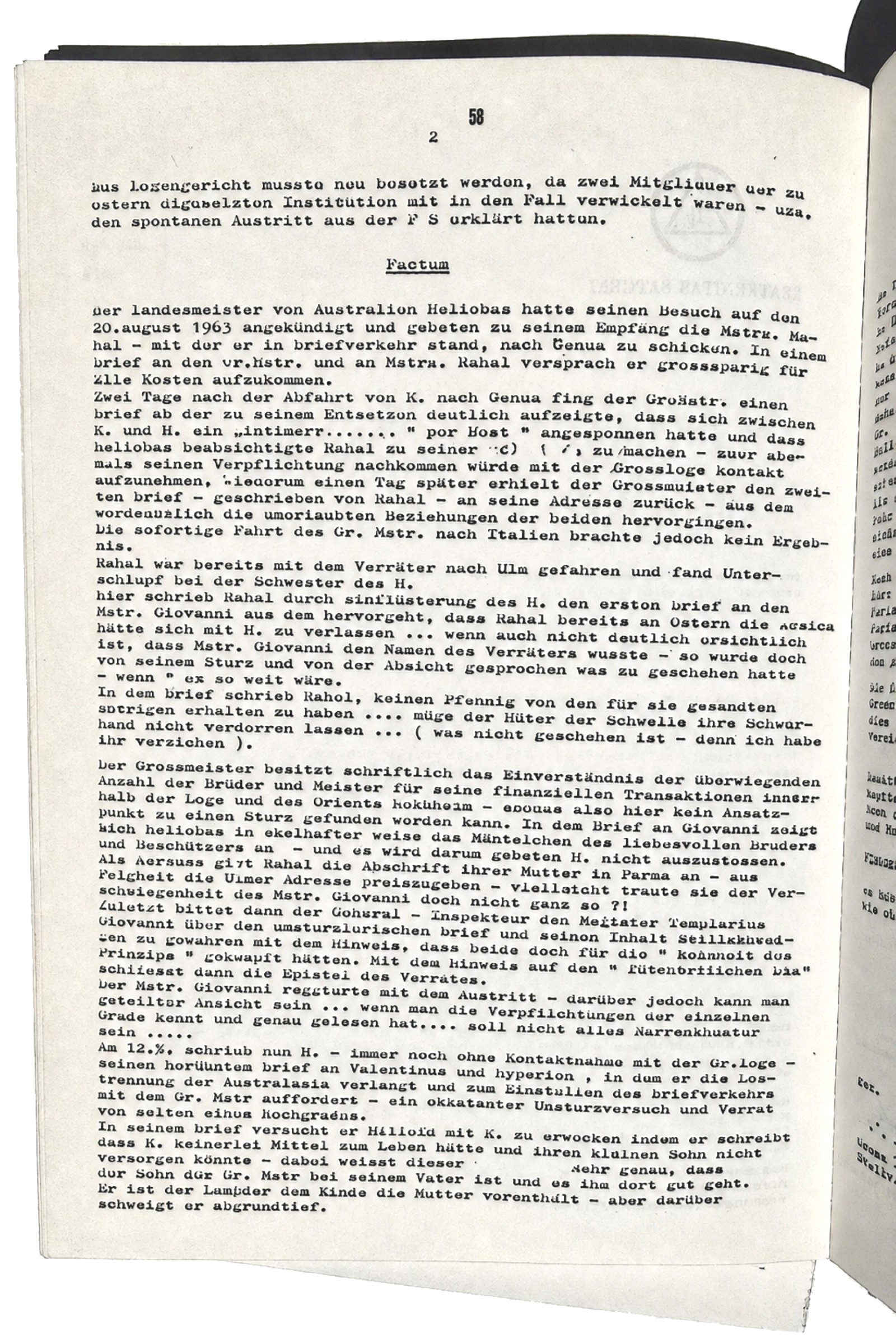 Abschlussbericht concerning Guido Wolther, Rahel and Heliobas, late 1968, page 2