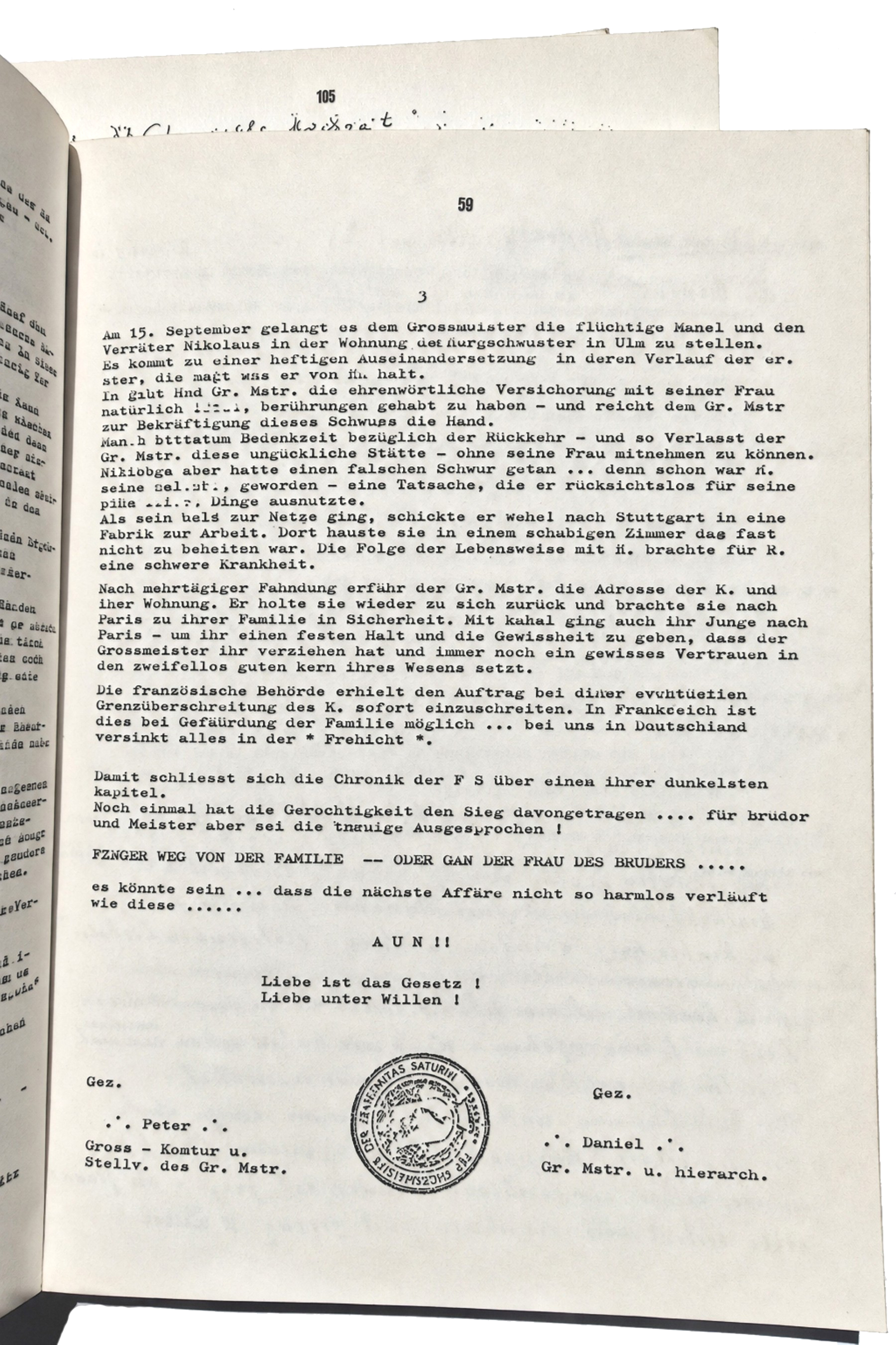 Abschlussbericht concerning Guido Wolther, Rahel and Heliobas, late 1968, page 3