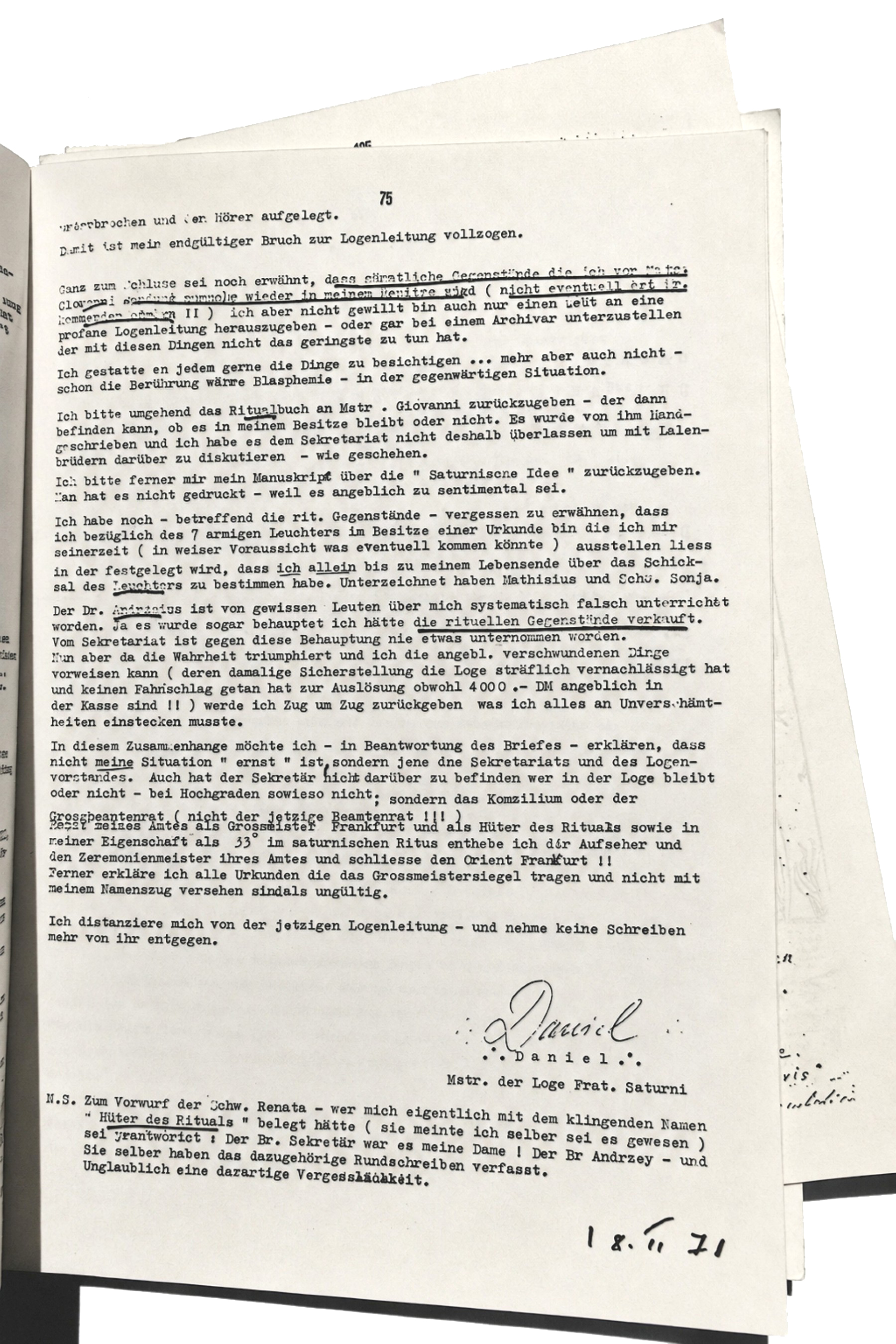 Guido Wolther declaration of 18 February 1971 closing the Orient Frankfurt, page 3