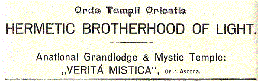 Hermetic Brotherhood of Light – Ordo Templi Orientis – Anational Grandlodge and Mystic Temple Verita Mistica