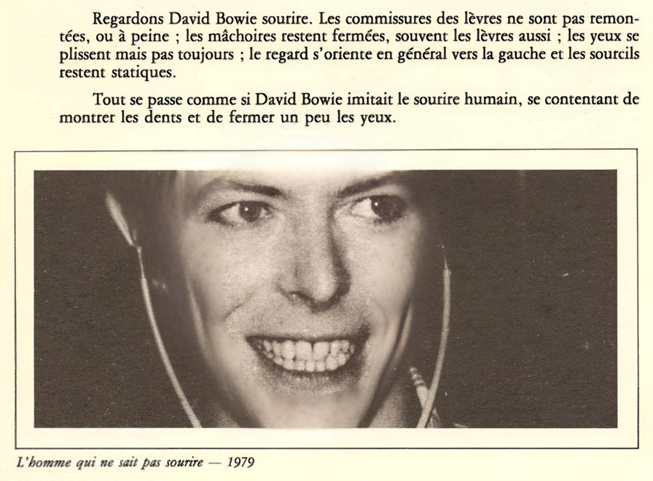 David Bowie Laughing Gnostic Anik Blaise Portrait ecriture voix gestes main astral visage